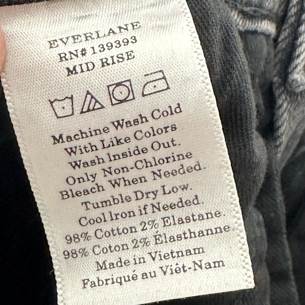 NWT Everlane‎ Black Skinny Jeans Size 24 Tall Denim Sustainable Stretch Mid 24T - Picture 13 of 15